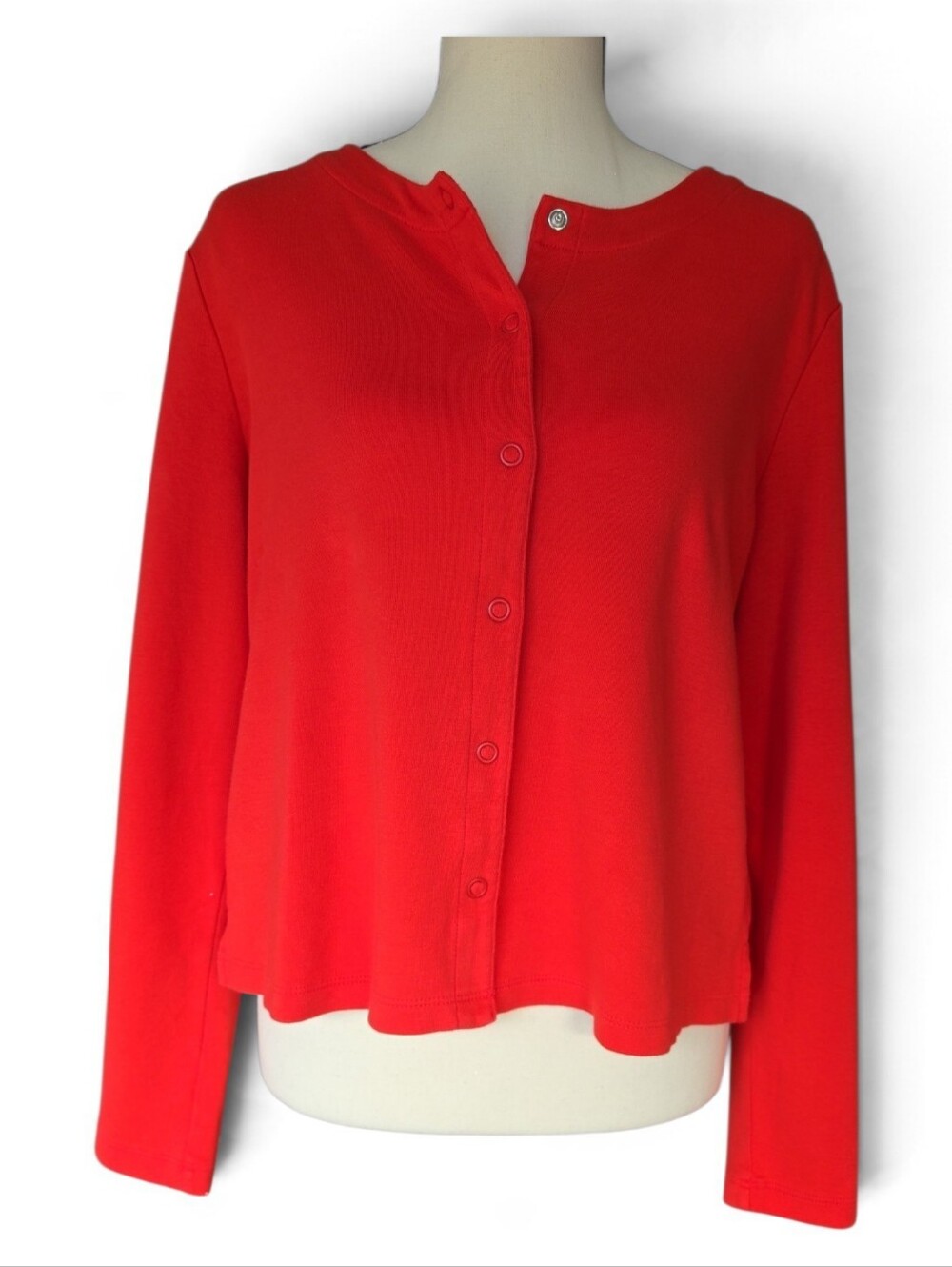 Isaac Mizrahi Red Button Down Shirt-Women's Medium